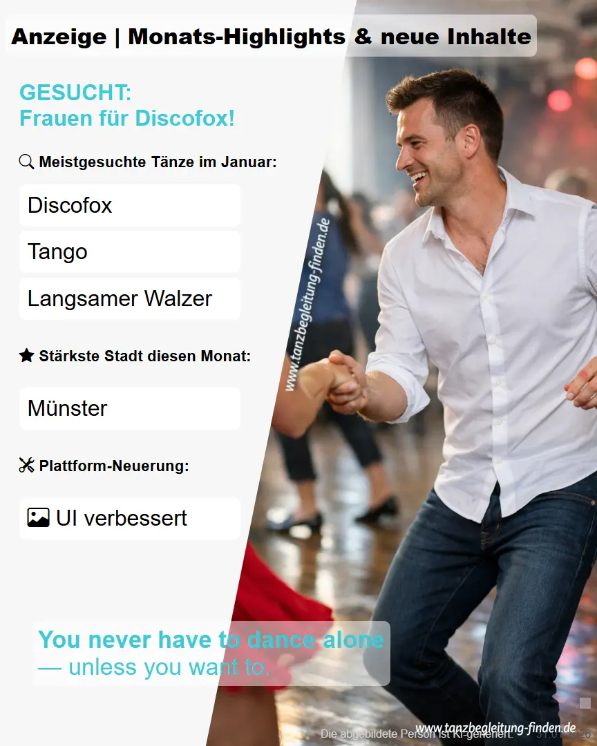 tanzbegleitung finden Münster Discofox Tango Langsamer Walzer